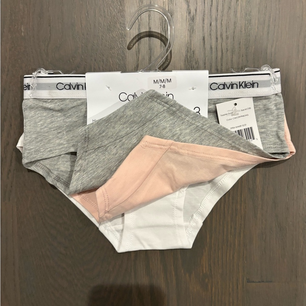 Calvin Klein Kids' Gray Hipster Bottoms - 3 Pack - Picture 2 of 4